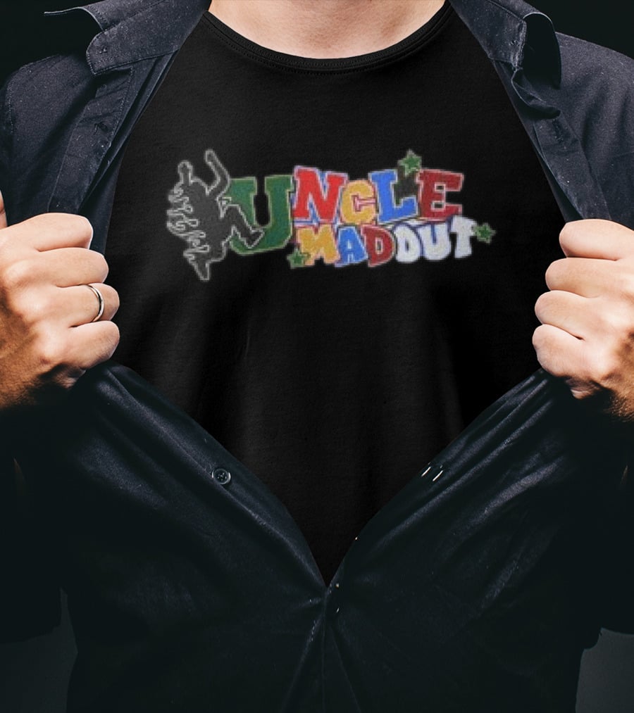 Uncle Madout DJ Madout Store Colorful Lettering Silhouette Tree T-Shirt