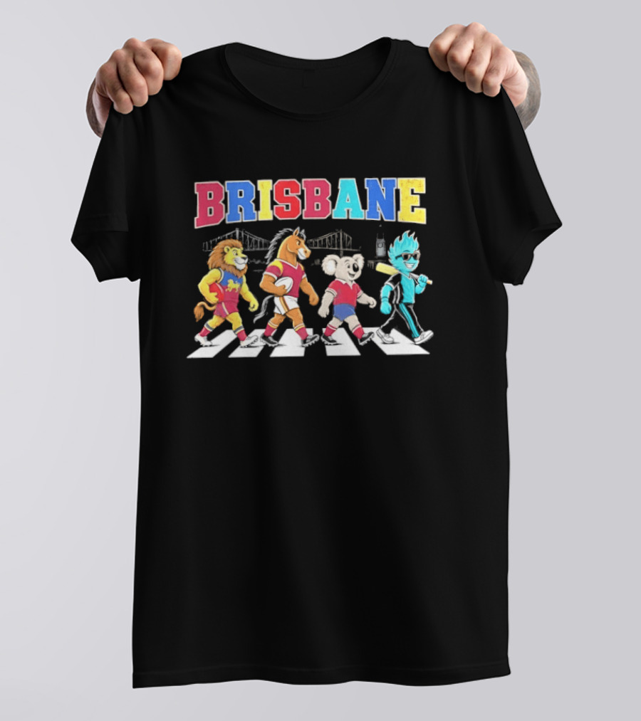 Brisbane Lions Koala Characters Abbey Road Crossing T-Shirt