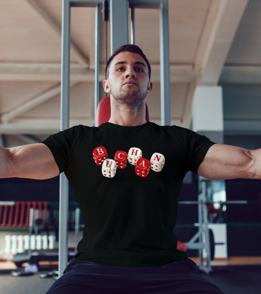 Buchan Store Black Dice With Red Hearts Buchan Dices T-Shirt