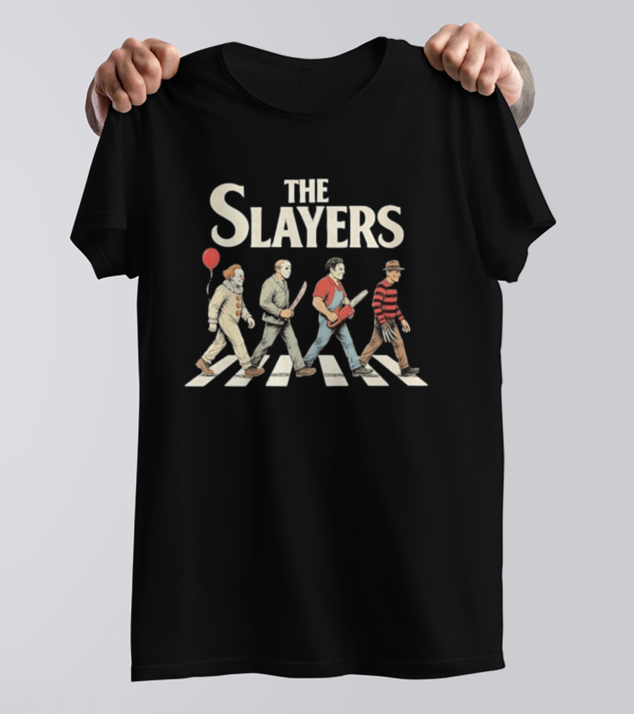 The Slayers Horror Characters Abbey Road Halloween T-Shirt