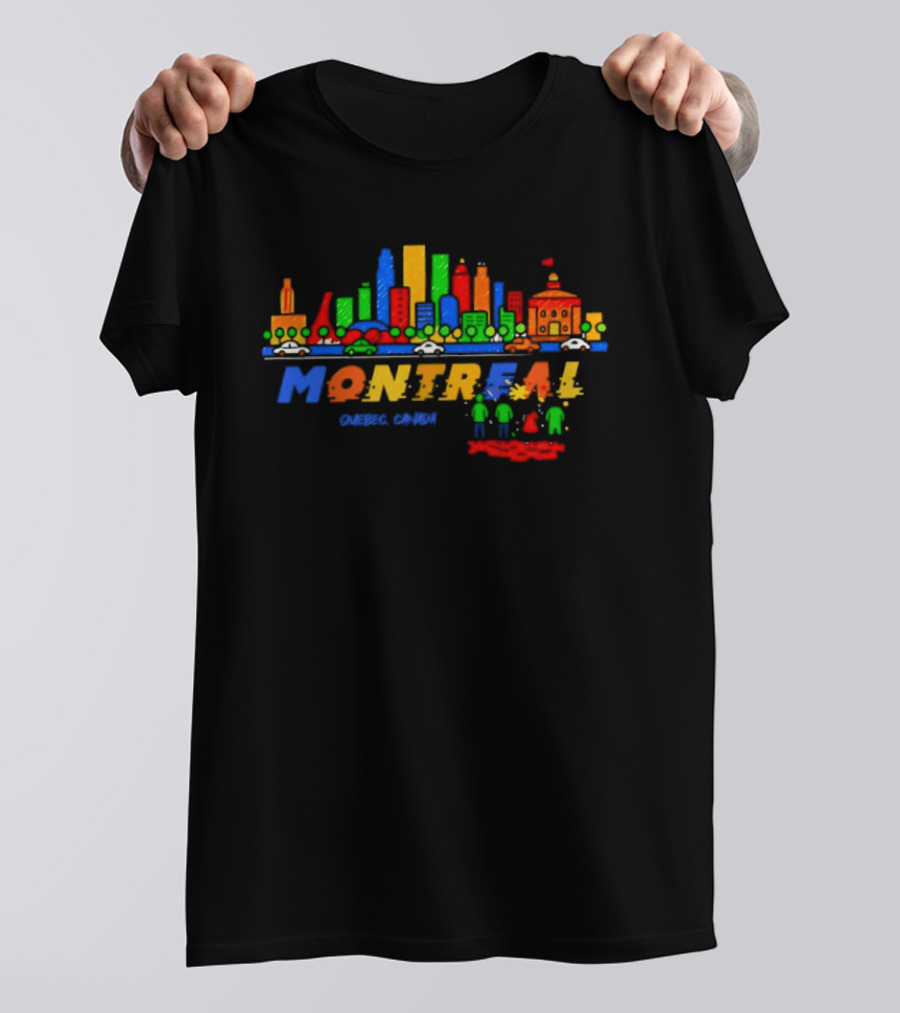 Montreal Quebec Canada Vibrant City Skyline Colorful T-Shirt