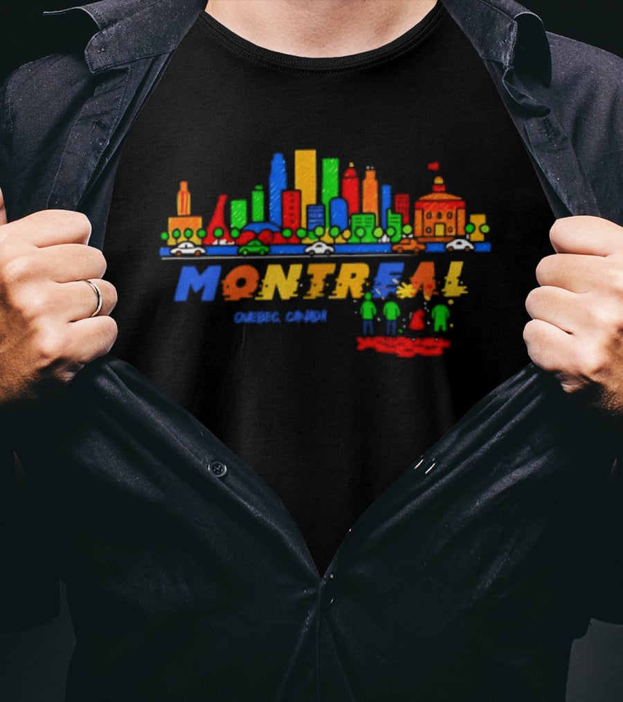 Montreal Quebec Canada Vibrant City Skyline Colorful T-Shirt