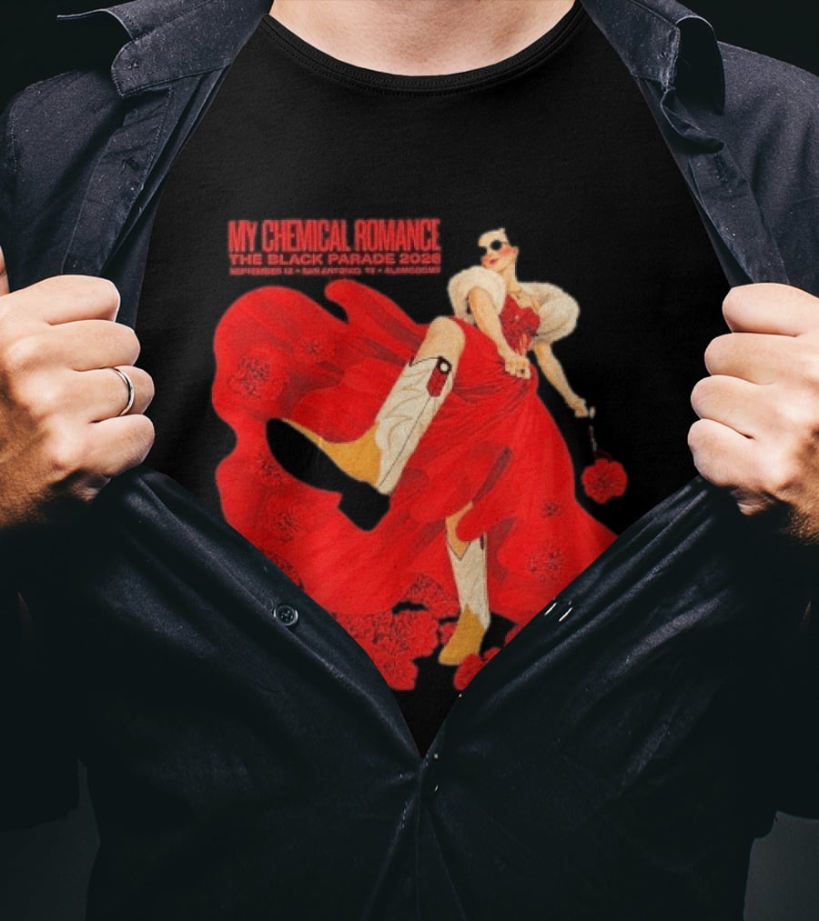 My Chemical Romance The Black Parade 2026 San Antonio September 12 Aladome Flower Dress Cowboy Boots T-Shirt