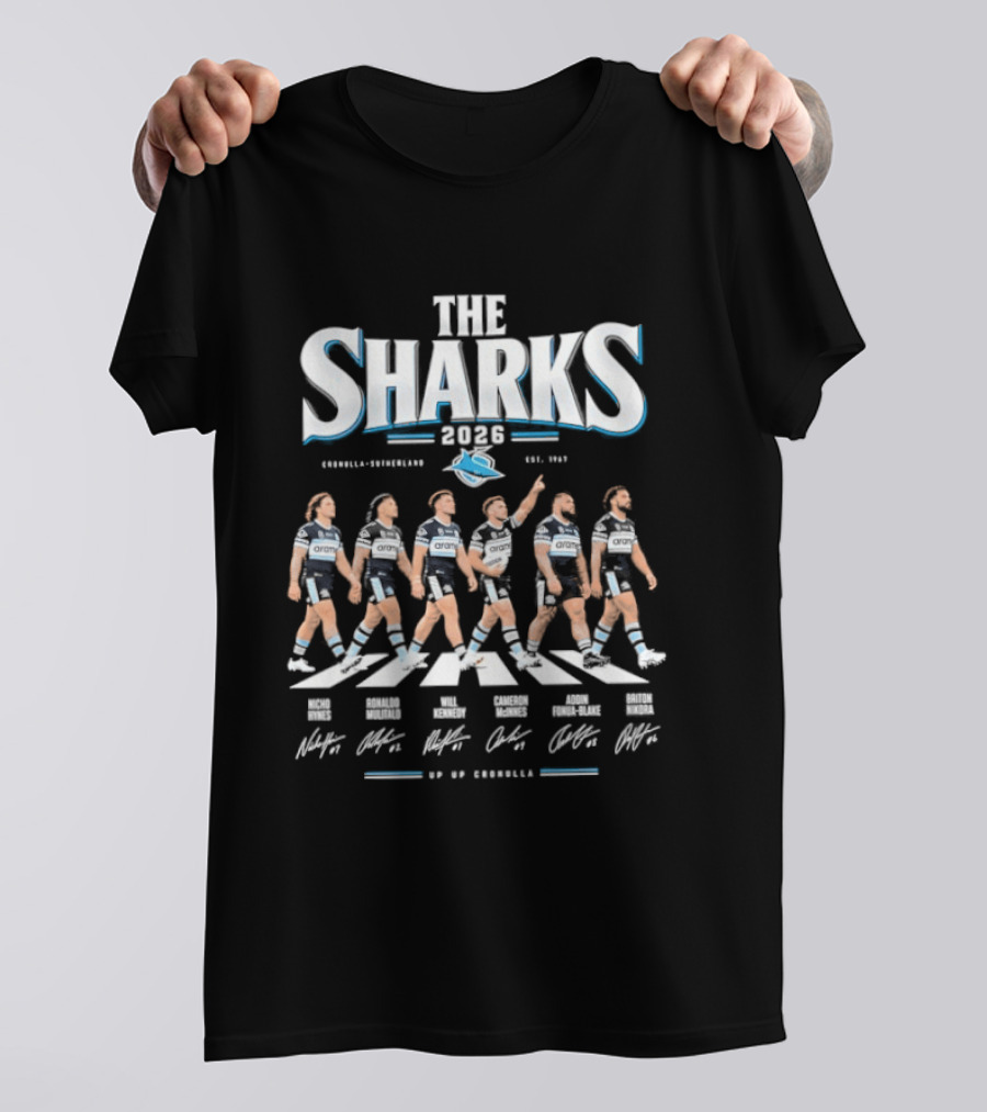 Cronulla Sutherland The Sharks 2026 Abbey Road Rugby Team Crossing T-Shirt