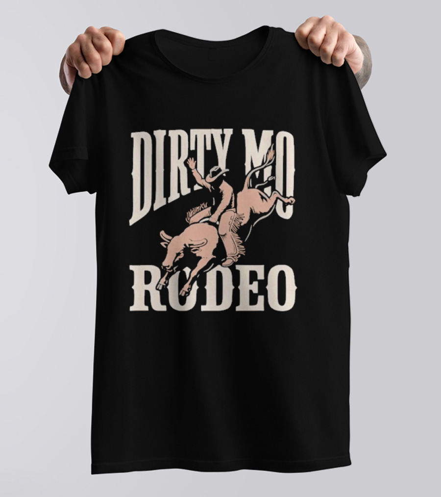 Dirty Mo Rodeo Cowboy Riding Bronco T-Shirt