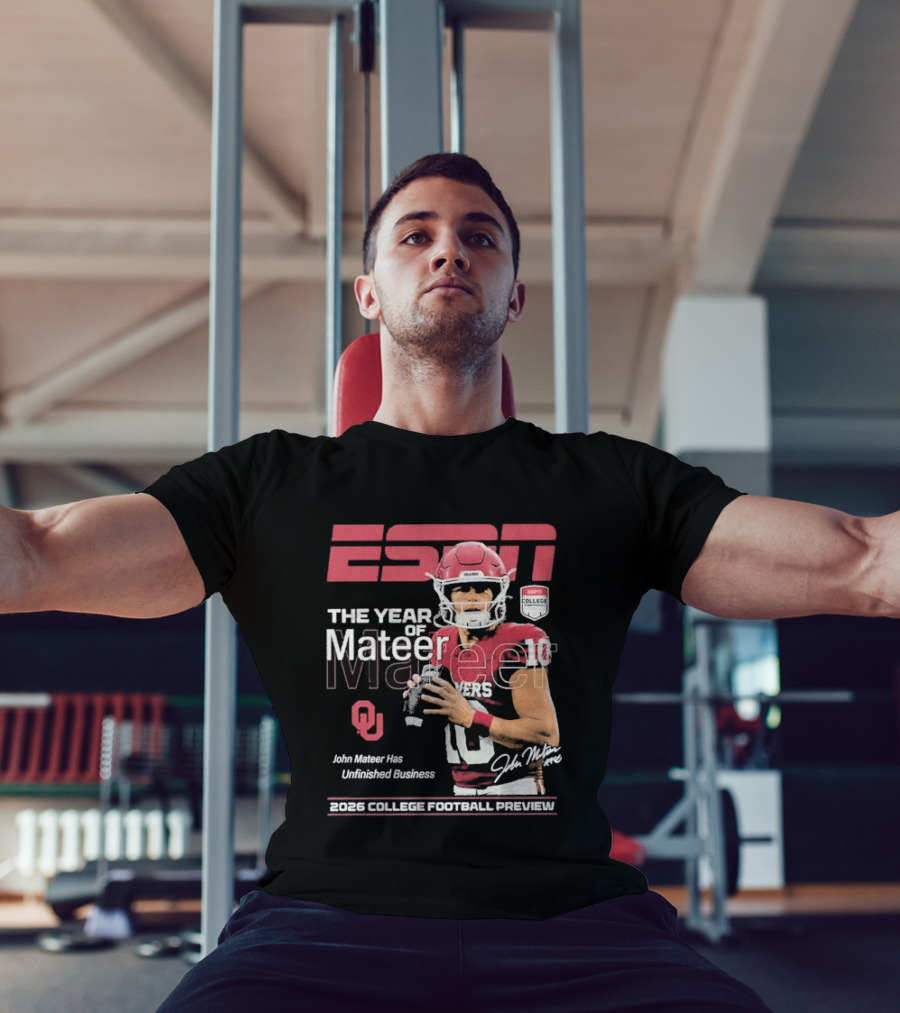 ESPN The Year Of Mateer 2026 College Football Preview John Mateer Has Unfinished Business T-Shirt