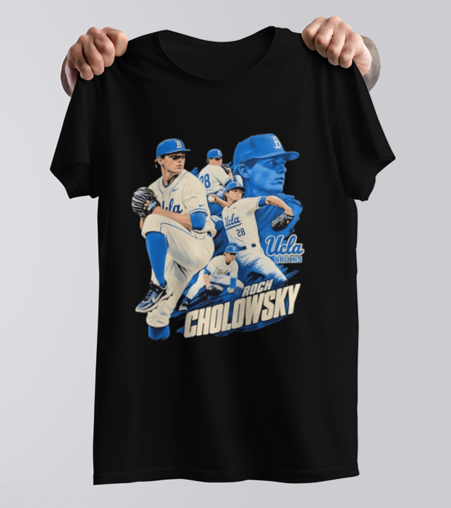 UCLA Bruins Roch Cholowsky 2026 Player Collage Baseball Pitcher Collection T-Shirt