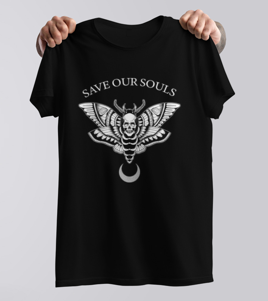 Save Our Souls Death Moth Crescent T-Shirt