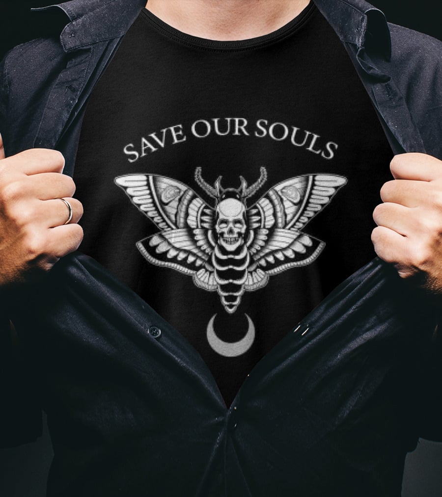 Save Our Souls Death Moth Crescent T-Shirt