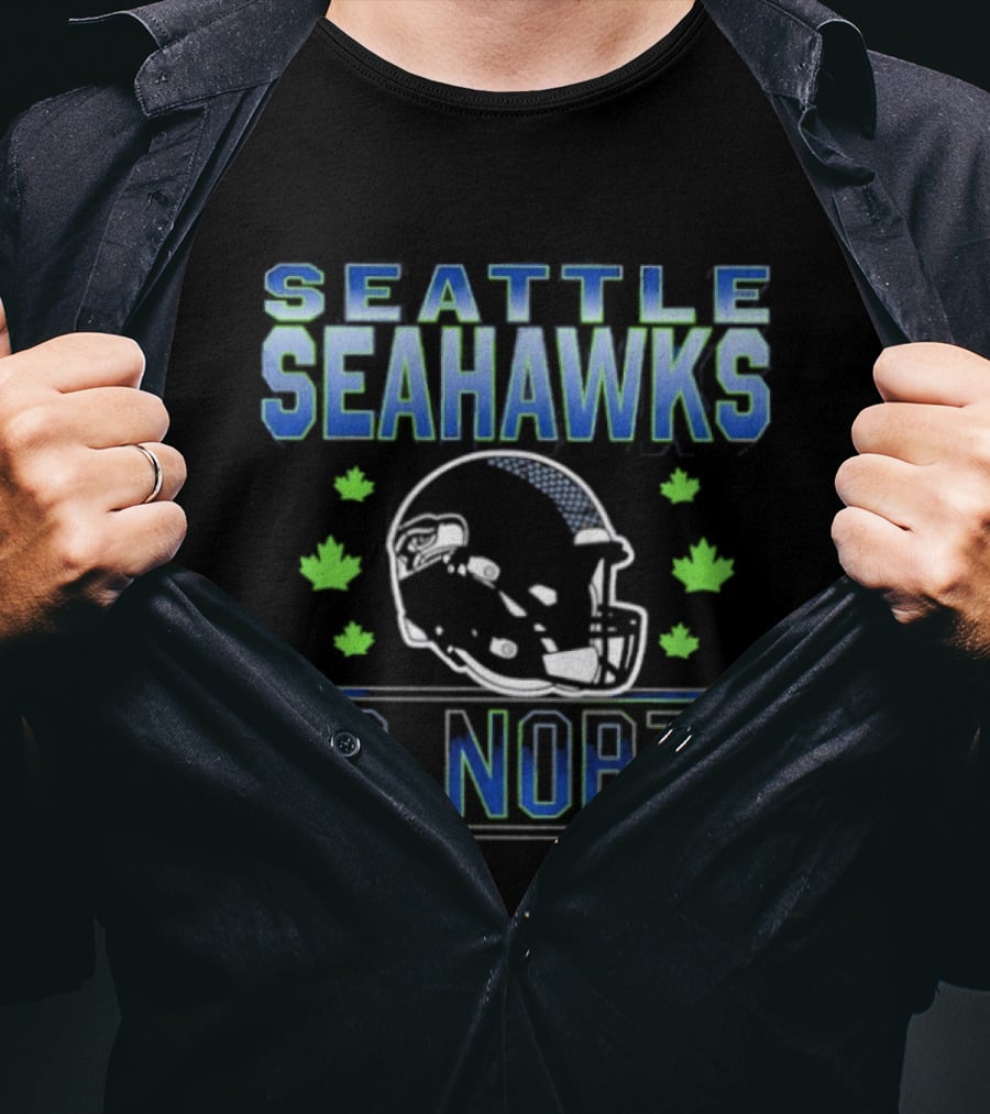 Seattle Seahawks 12 North Helmet Fall Leaves T-Shirt