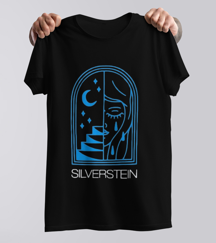 Silverstein Moon Crying Face Stairs Crescent Window T-Shirt