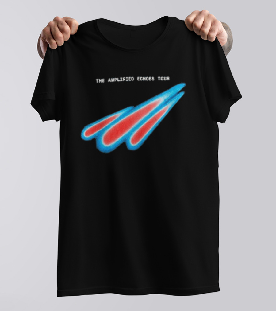 Manchester Orchestra The Amplified Echoes Tour Vibrant Blue Red Streaks T-Shirt