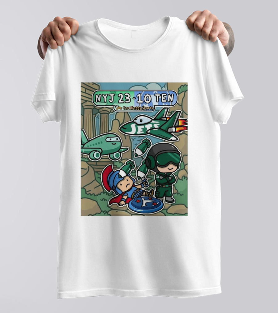 NYJ 23 10 TEN CornDoggy Sports New York Jets Tennessee Titans Fan T-Shirt