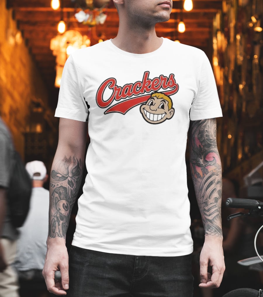 Crackers Logo Vintage Style Cartoon Face T-Shirt