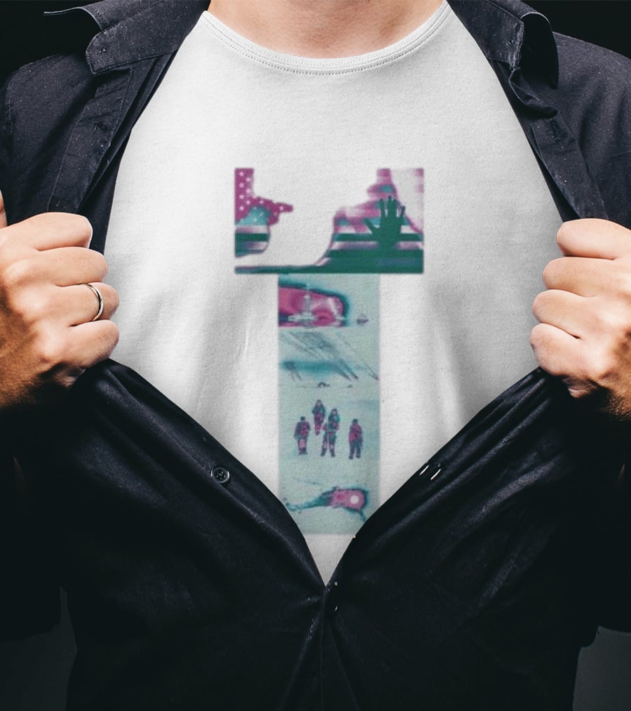 Hydeforce Taxpayer White Patriotic Exploration Flag And Arctic Adventure Scene T-Shirt
