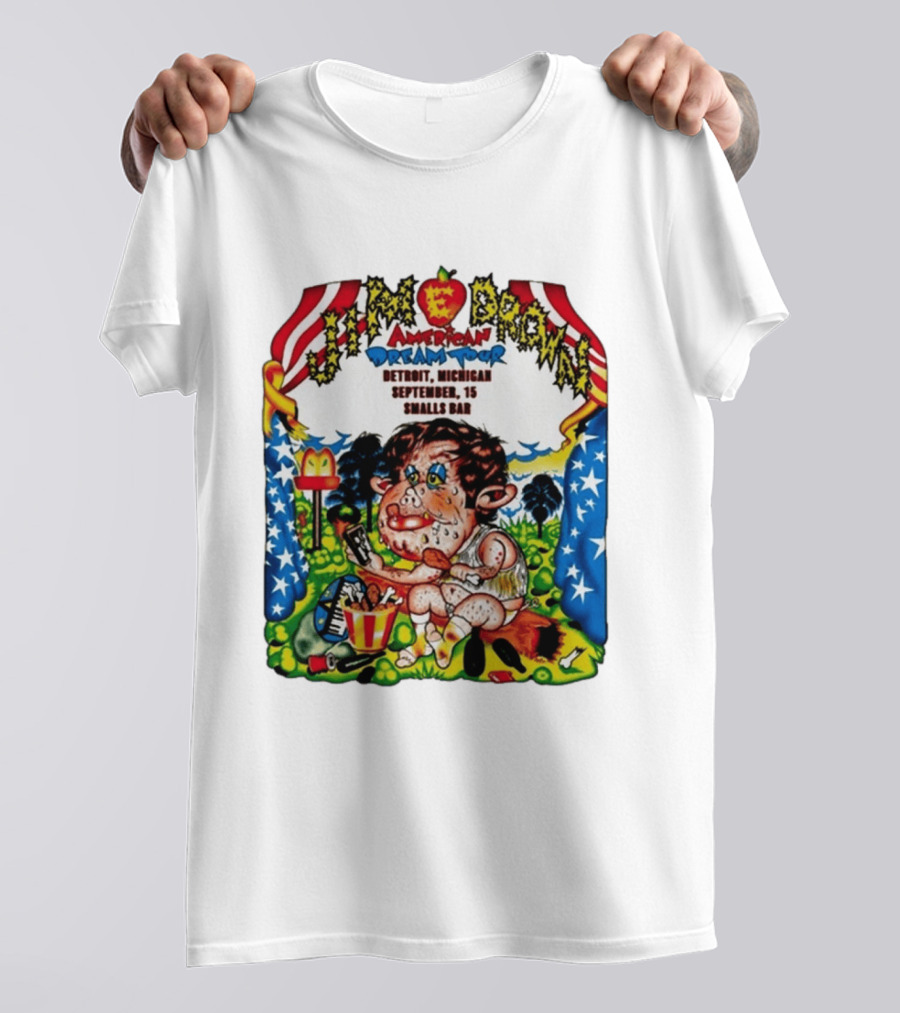 Jim E. Brown American Dream Tour Detroit Michigan September 15 Smalls Bar Concert T-Shirt
