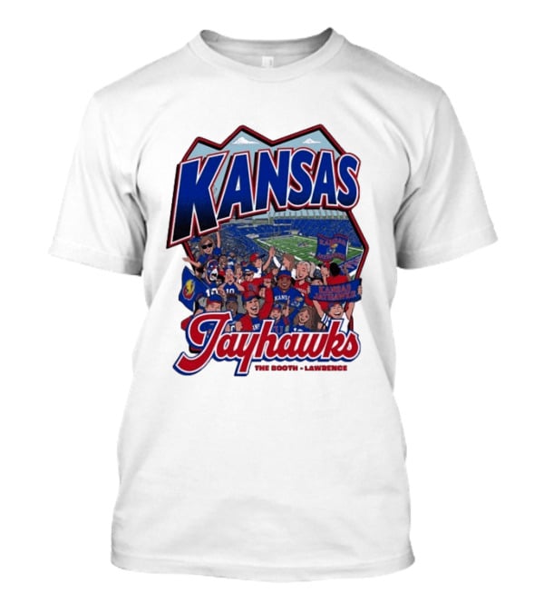 Kansas Jayhawks The Booth Lawrence Kansas Memorial Stadium Game Day Crowd T-Shirt