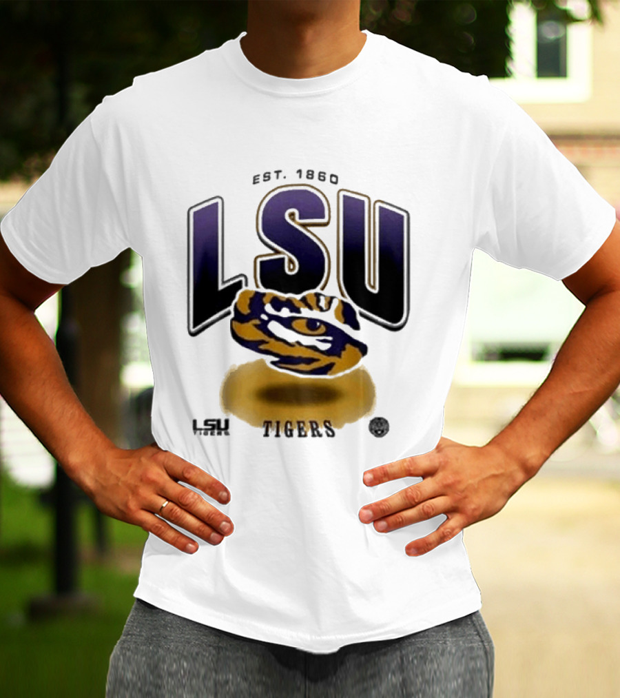LSU Tigers Est. 1860 Bold Letter Tiger T-Shirt