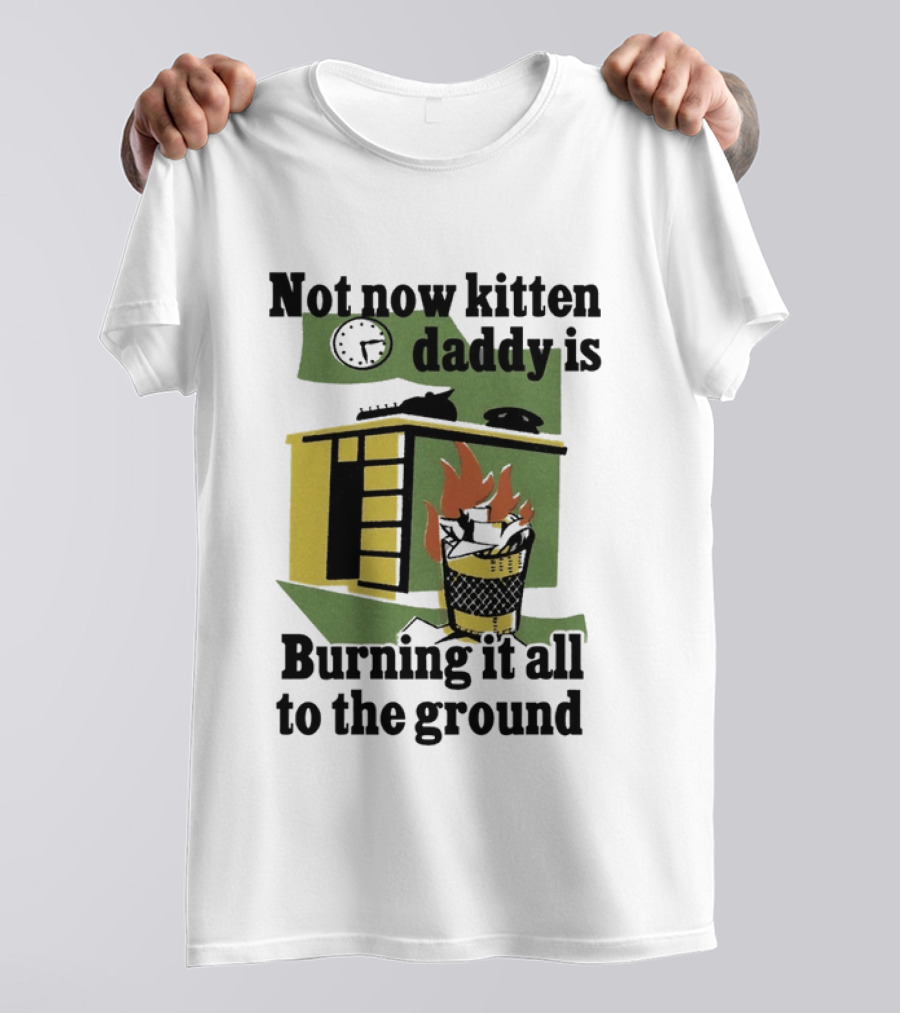 Not Now Kitten Daddy Is Burning It All To The Ground House Fire T-Shirt