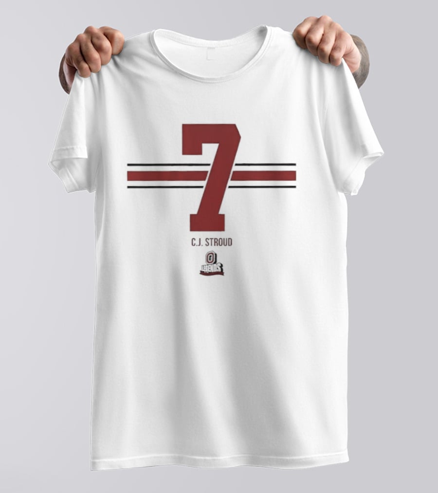 Ohio State Buckeyes C.J. Stroud 7 Stripe Football T-Shirt