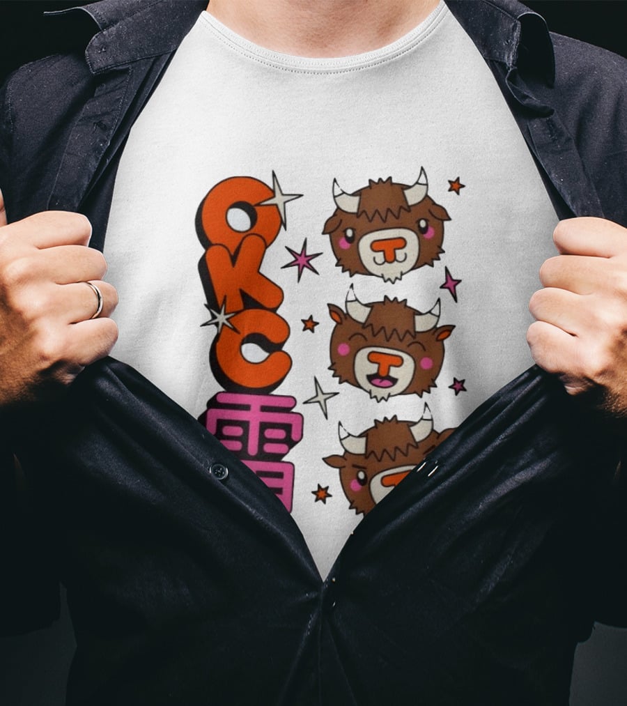 OKC Thunder Kawaii Bison Buffalo NBA Japan T-Shirt