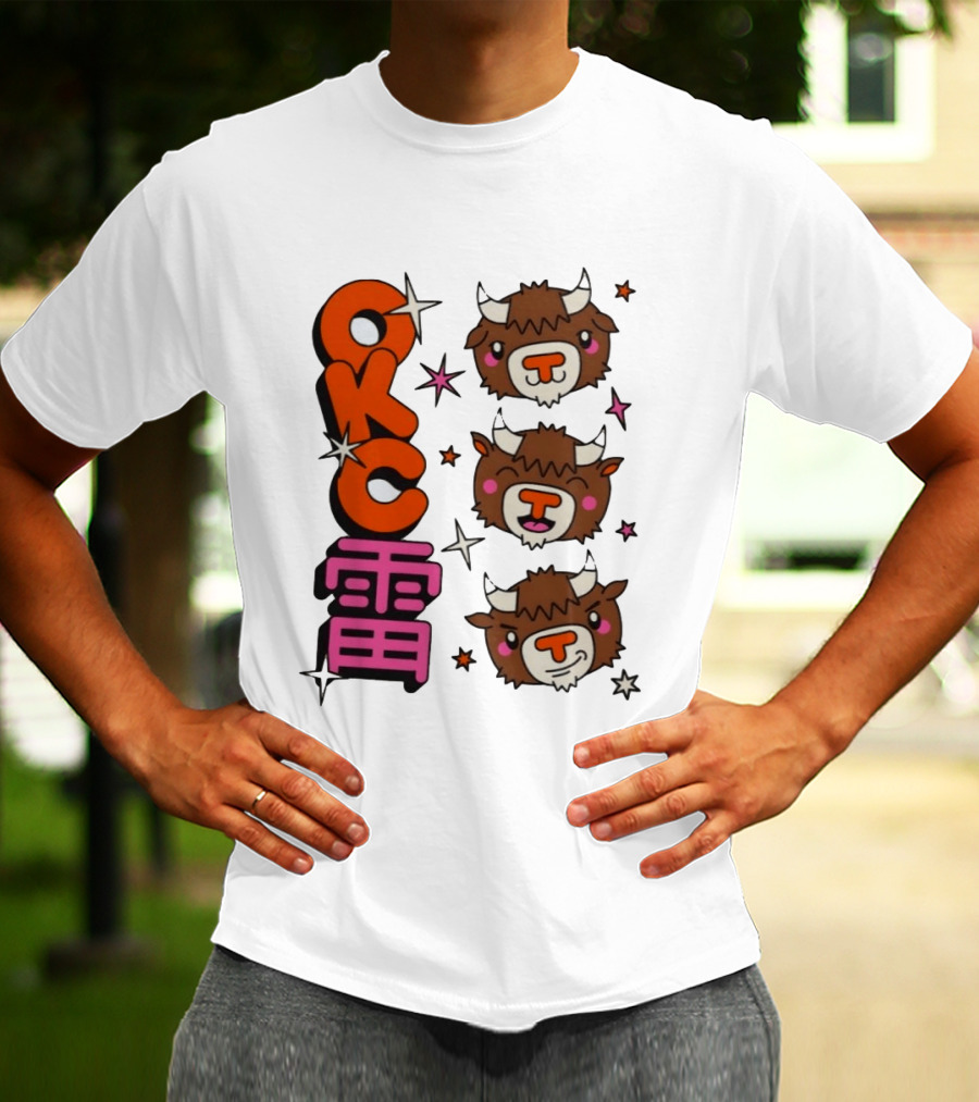 OKC Thunder Kawaii Bison Buffalo NBA Japan T-Shirt