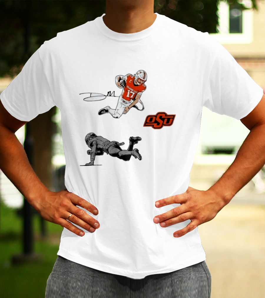 Oklahoma State Cowboys Football Drew Mestemaker Air Mesty OSU Quarterback 17 T-Shirt
