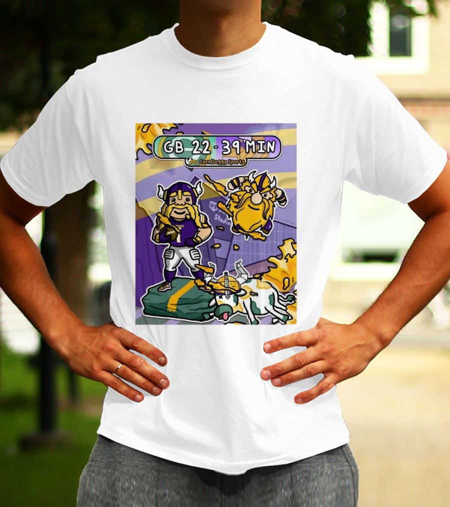 GB 22 39 MIN CornDoggy Sports Green Bay Packers Vs Minnesota Vikings T-Shirt