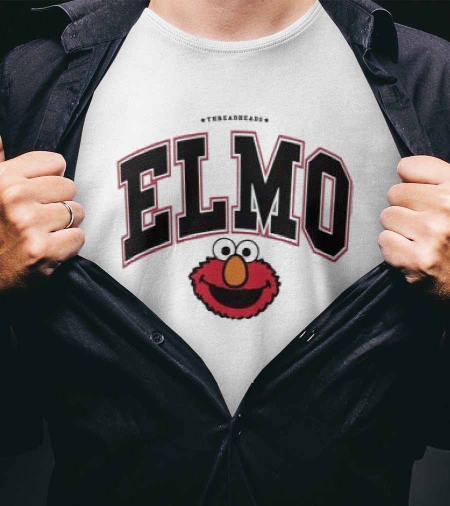 Qagoma Store 2023 Elmo College Red Ringer T-Shirt