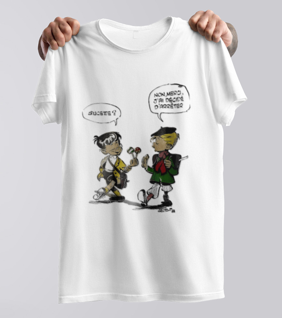 Sucette Non Merci Jai Decide Darreter Gotlib Cartoon French Schoolboys T-Shirt