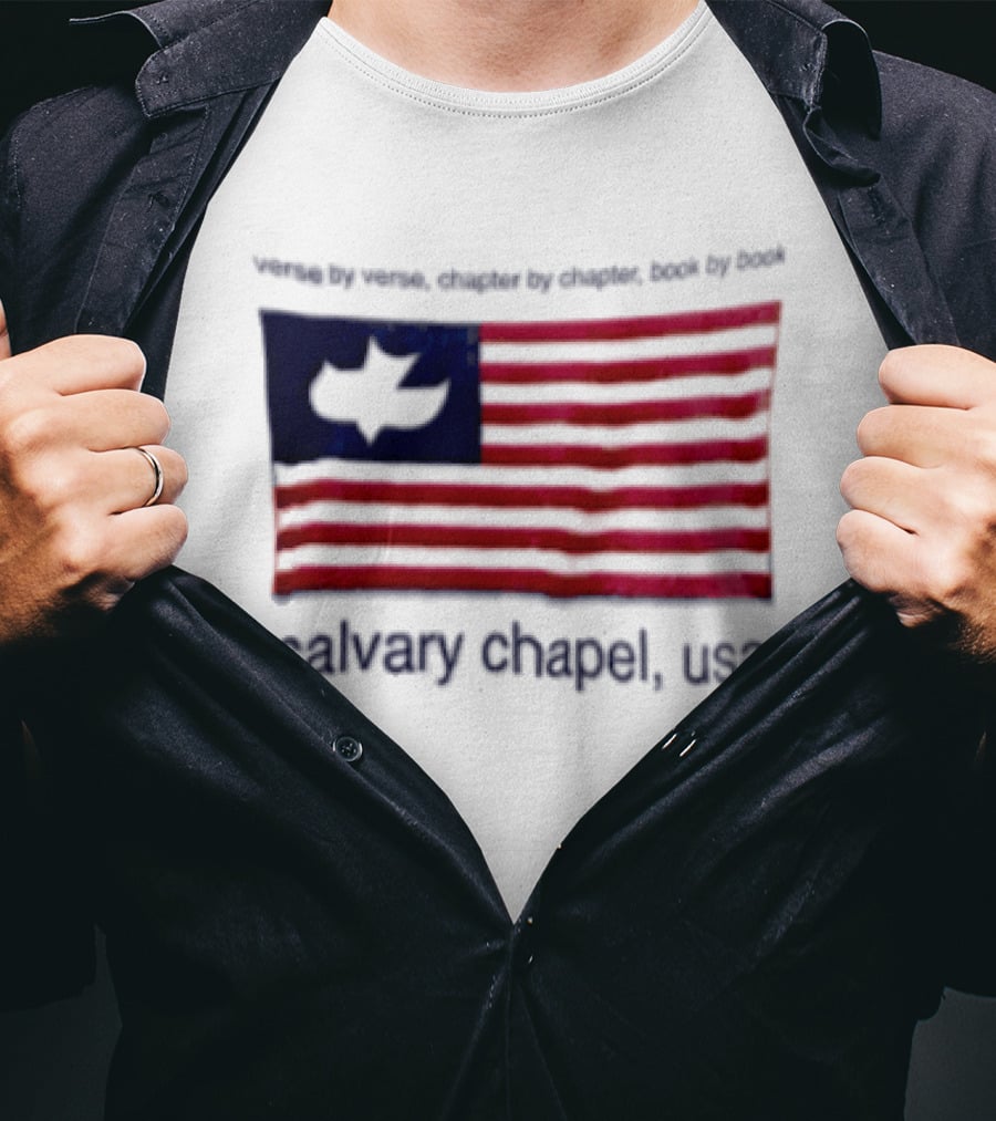 Verse By Verse Chapter By Chapter Book By Book Calvary Chapel USA Flag T-Shirt