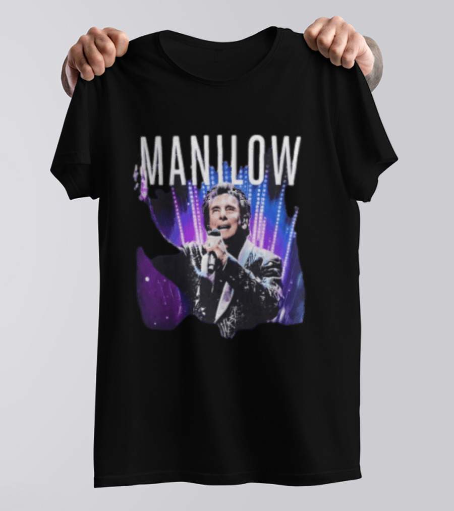 Manilow Concert Tour Photo With Microphone And Lights T-Shirt