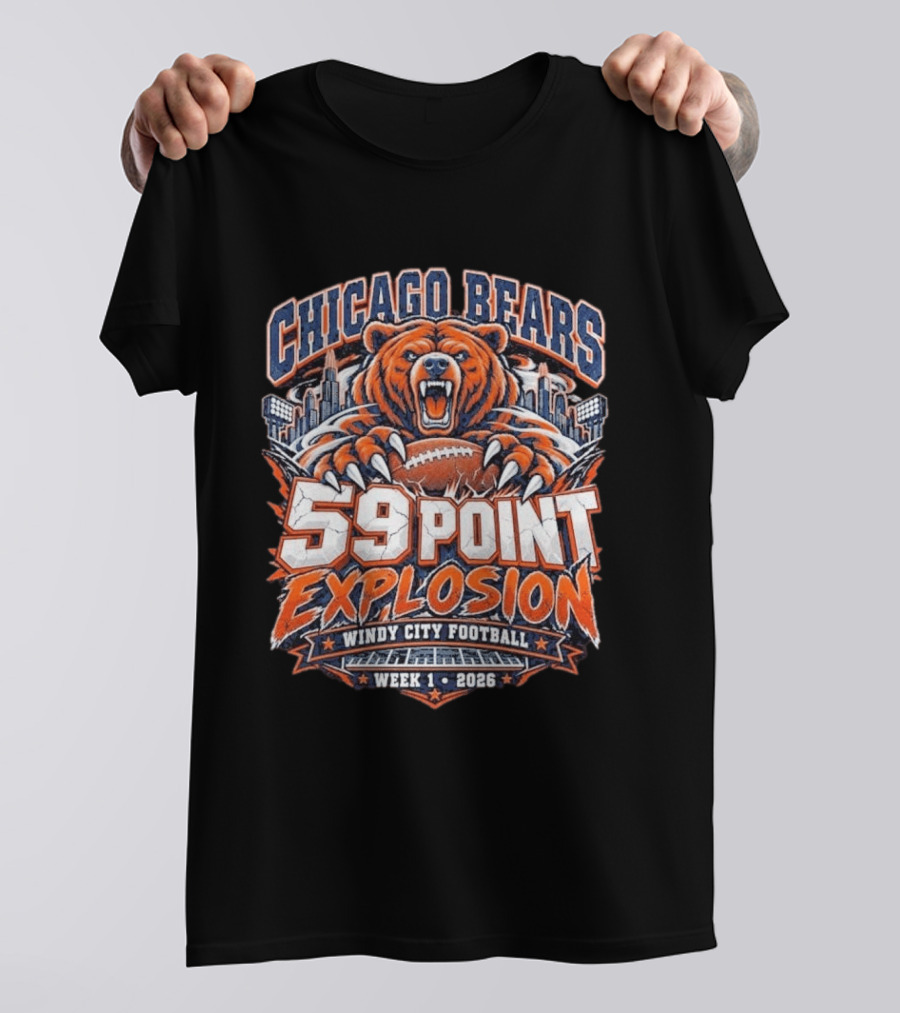 Chicago Bears 59 Point Explosion Windy City Football Week 1 2026 T-Shirt