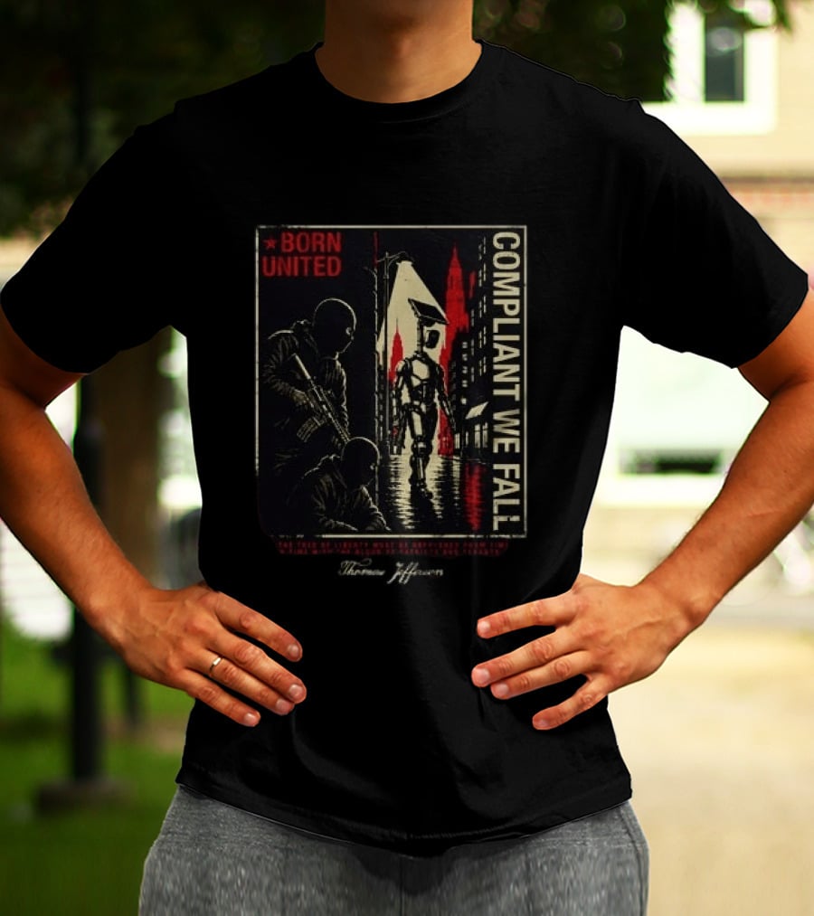 Born United Compliant We Fall Urban Street Scene T-Shirt