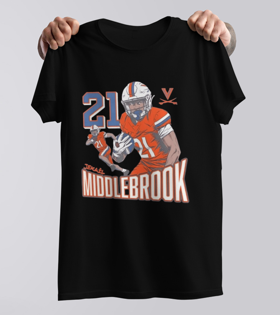Jekail Middlebrook 21 Virginia Cavaliers Football Player T-Shirt