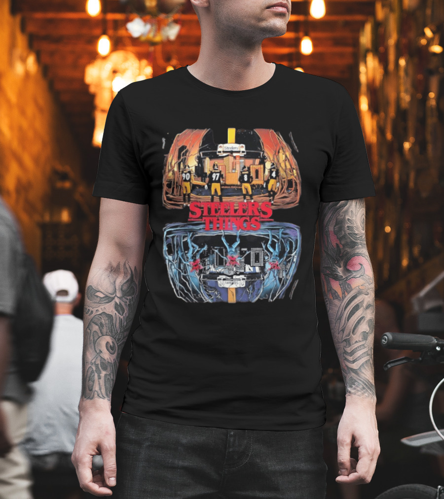 Pittsburgh Steelers Halloween Upside Down Stranger Things T-Shirt