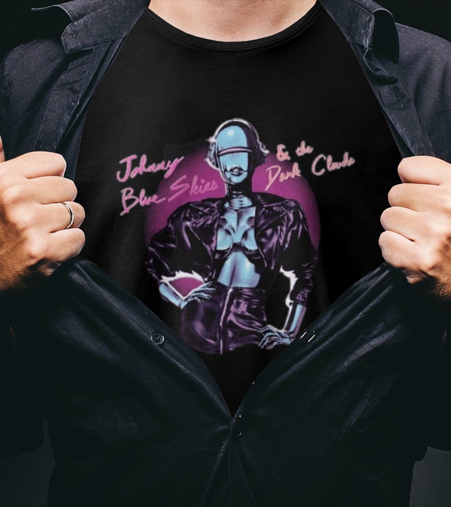 Johnny Blue Skies And The Dark Clouds Cyborg Party Futuristic T-Shirt