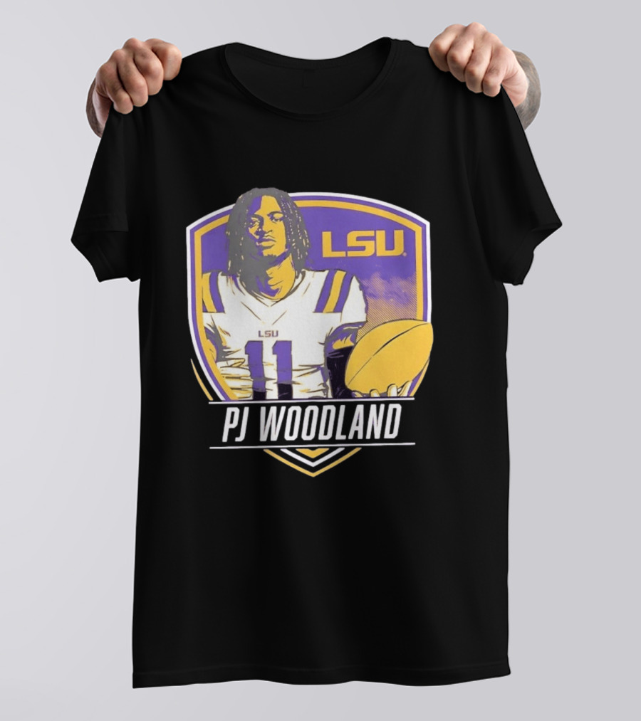 LSU Tigers Football PJ Woodland No 11 T-Shirt