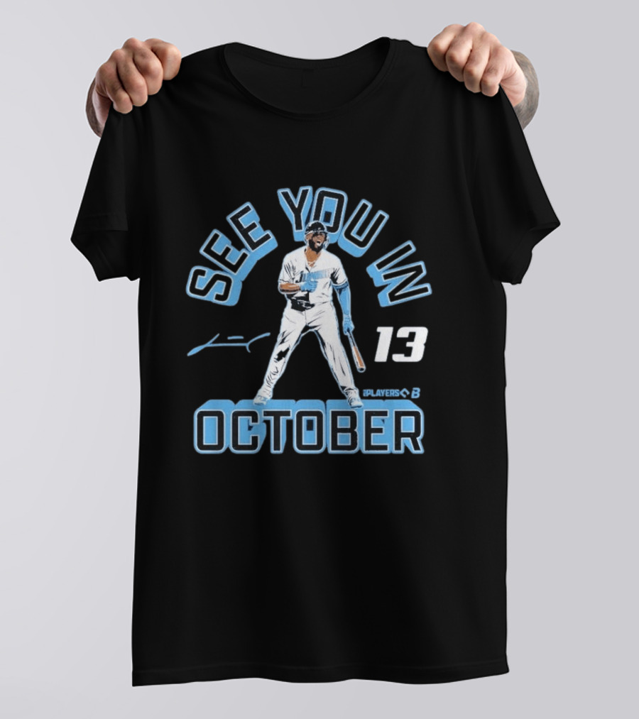 Junior Caminero See You In October Players 13 Signature Baseball T-Shirt