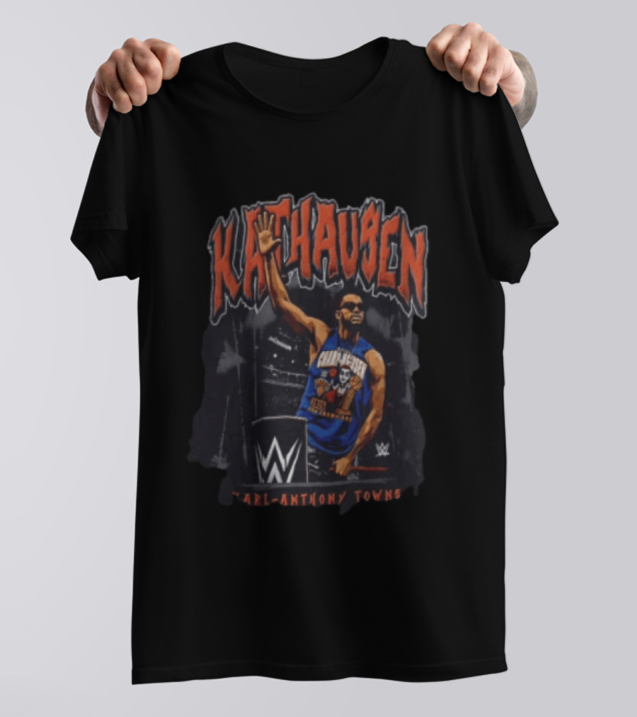 KATHausen Karl Anthony Towns WWE T-Shirt
