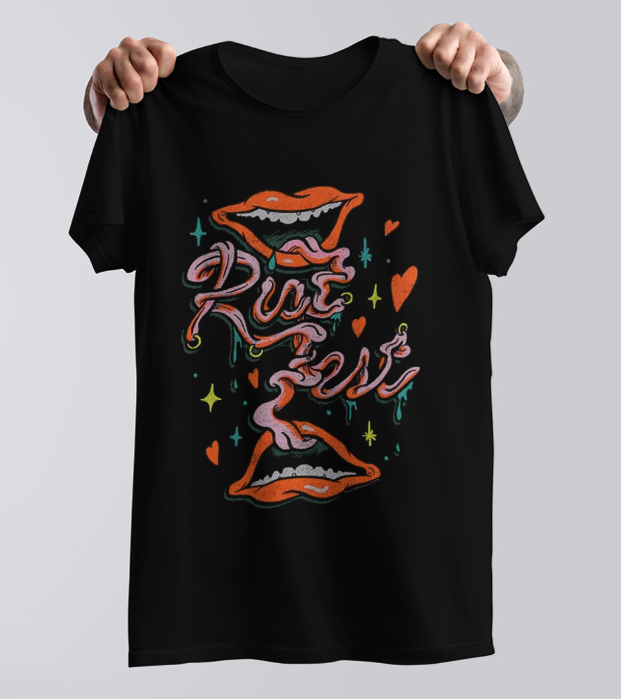 Riot Fest 2026 Chicago Douglass Park September Tongue Tied Lineup Vibrant Lips And Hearts T-Shirt