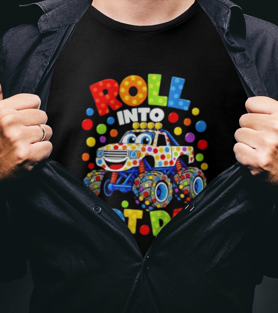 Roll Into Dot Day Colorful Polka Dot Car Fun T-Shirt