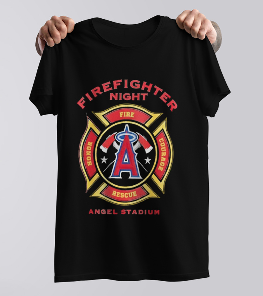 Firefighter Night Angel Stadium Los Angeles Angels Honor Fire Courage Rescue T-Shirt
