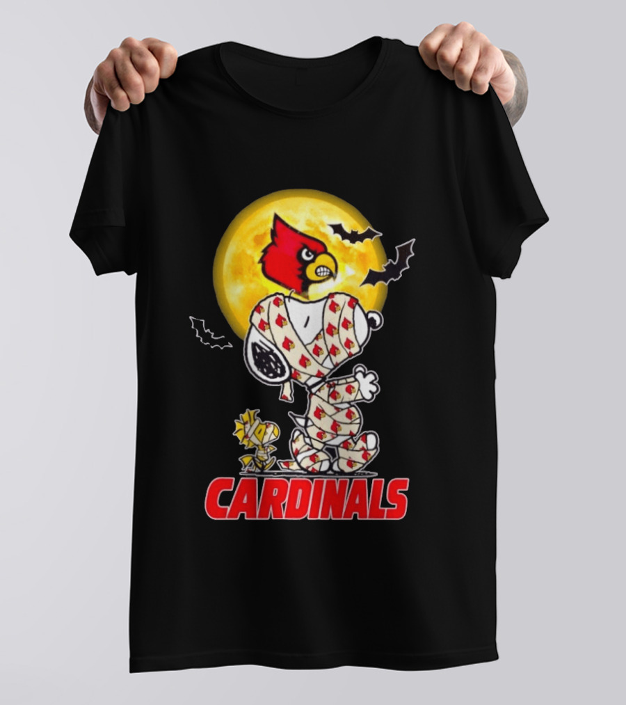 Louisville Cardinals Snoopy Woodstock Mummy Halloween T-Shirt