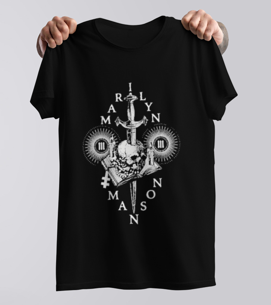 Marilyn Manson Freaks With Rob Zombie Skull Knife Tour 2026 T-Shirt