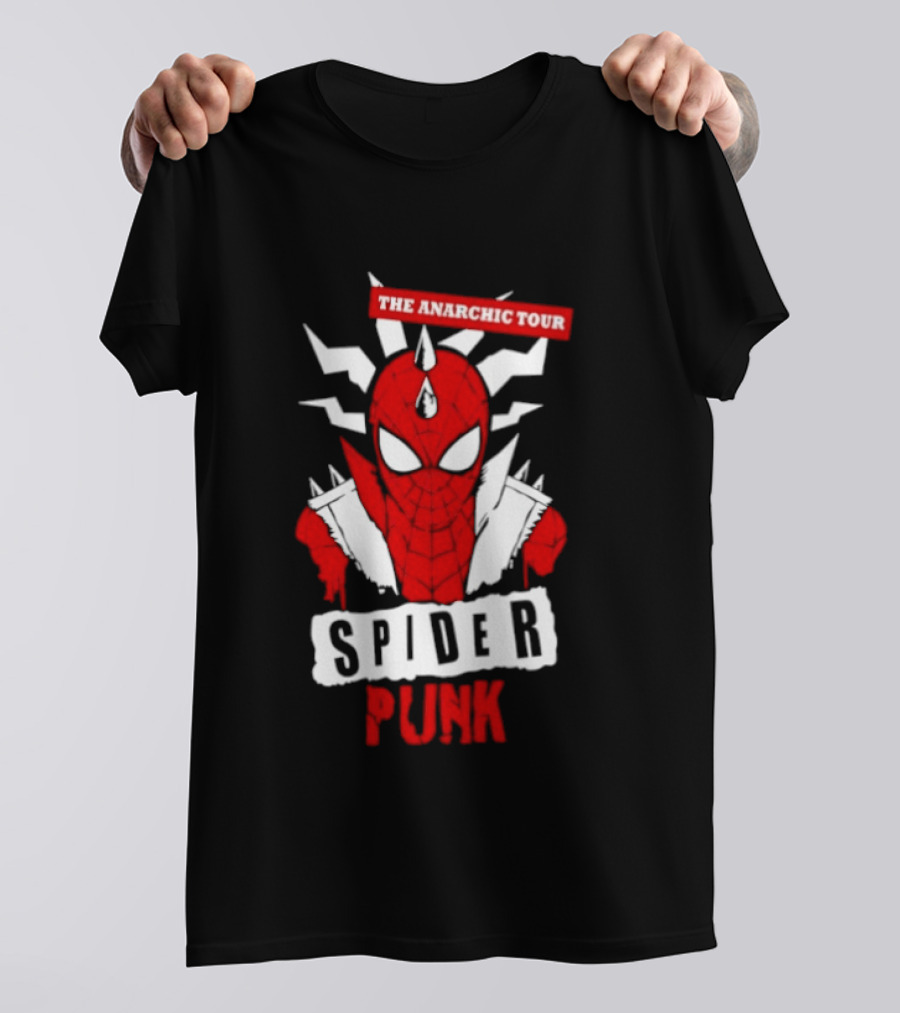 Spider Punk The Anarchic Tour Comic Style Spiked Hero T-Shirt