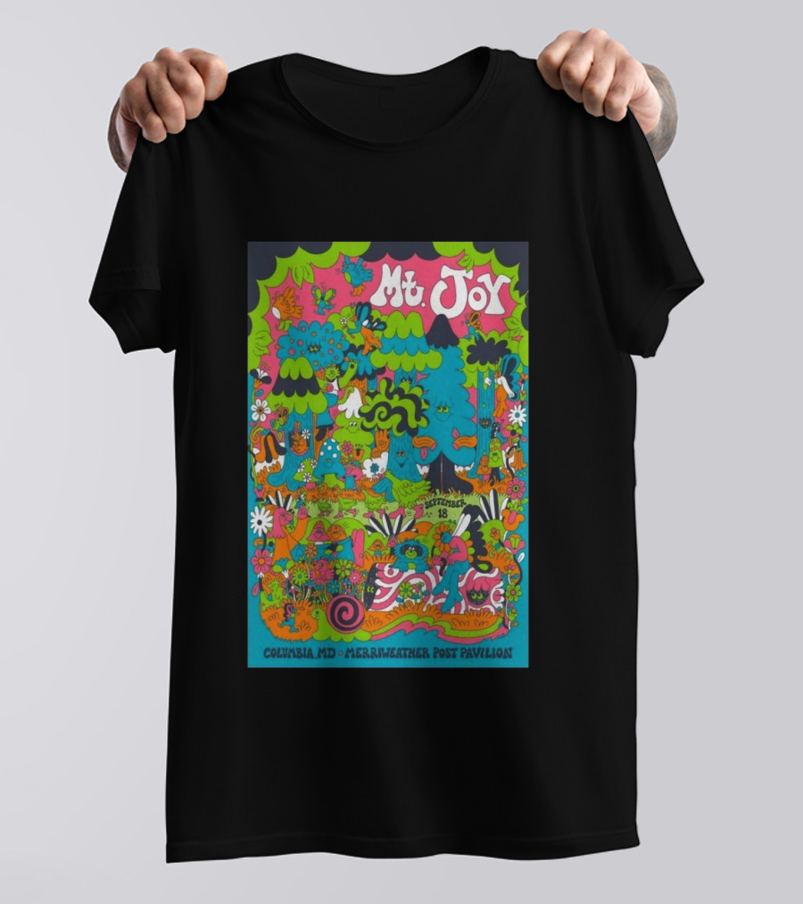 Mt. Joy September 18 Columbia MD Merriweather Post Pavilion Psychedelic Forest Concert T-Shirt