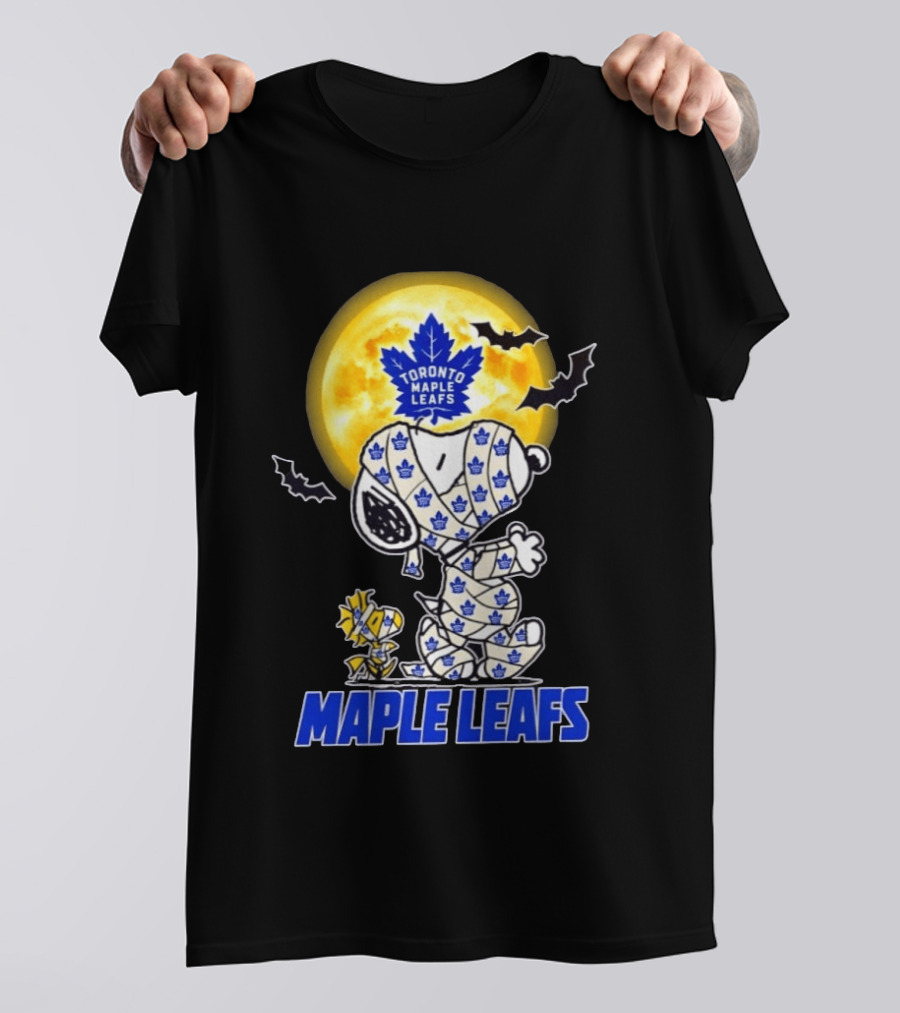 Toronto Maple Leafs Snoopy Woodstock Mummy Halloween Collaboration T-Shirt