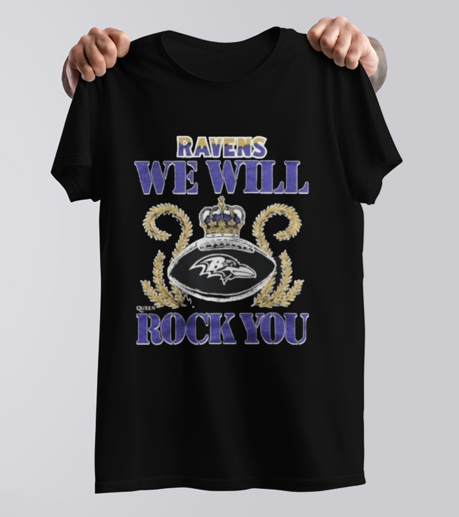 Ravens We Will Rock You Crowned Baltimore 2026 Queen Band Event T-Shirt