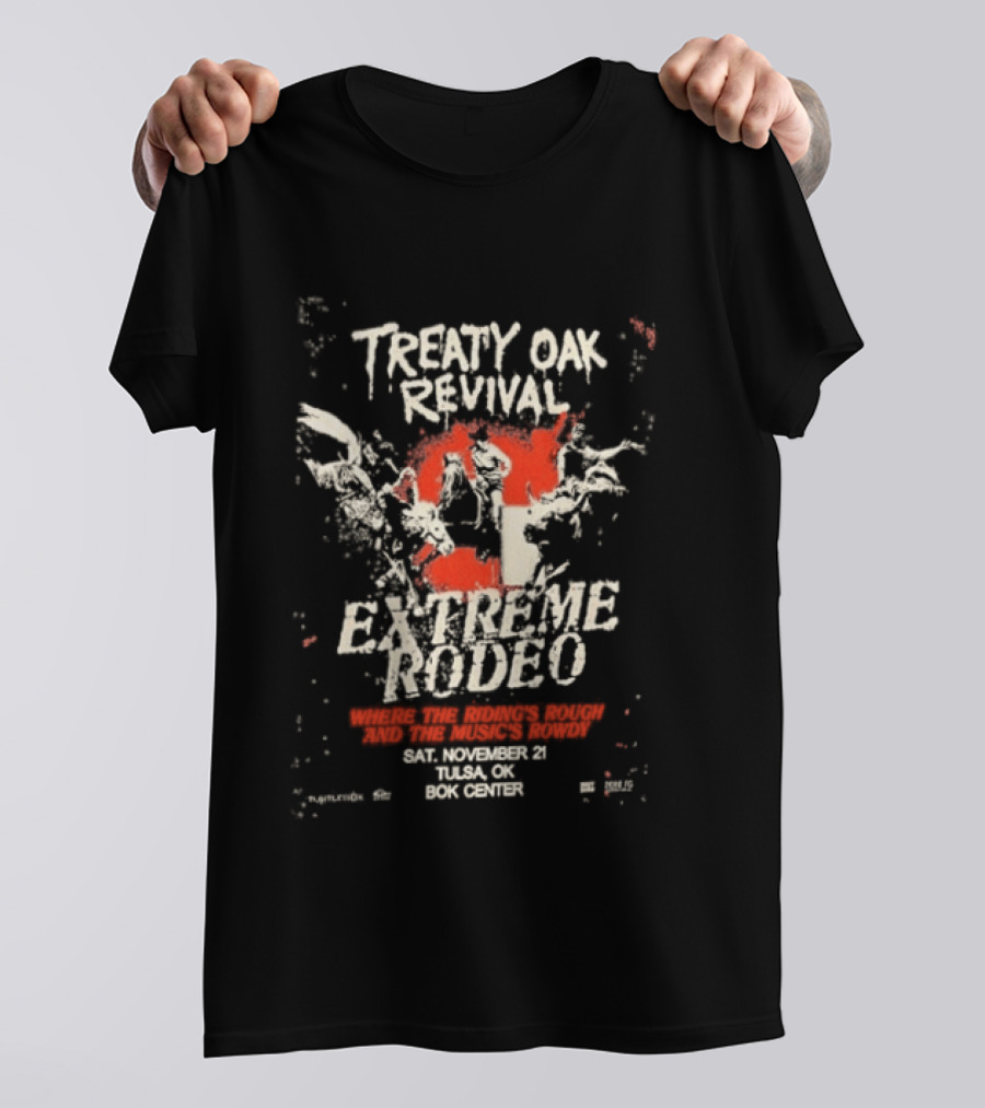 Treaty Oak Revival Extreme Rodeo Event November 21 2026 Tulsa OK BOK Center T-Shirt